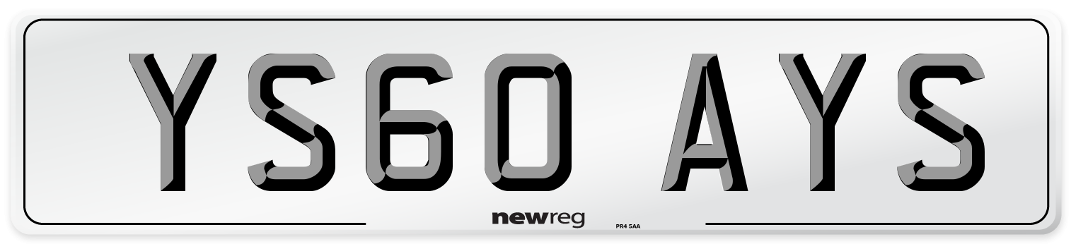 YS60 AYS Number Plate from New Reg